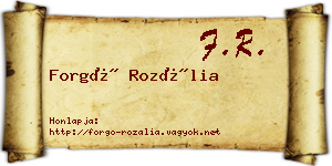 Forgó Rozália névjegykártya