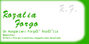 rozalia forgo business card